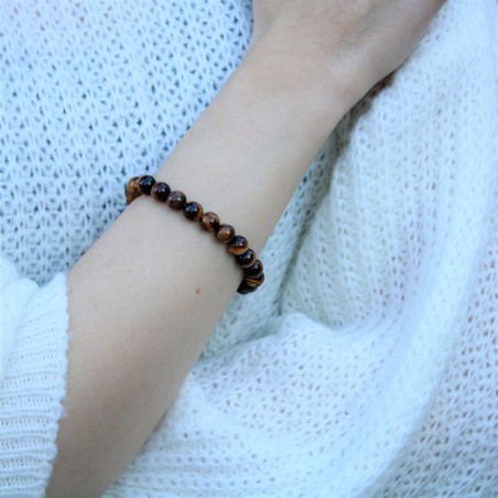 Tiger's Eyes Bracelet Sphere 8mm High Quality Crystal Healing Stone Leo Zodiac-5