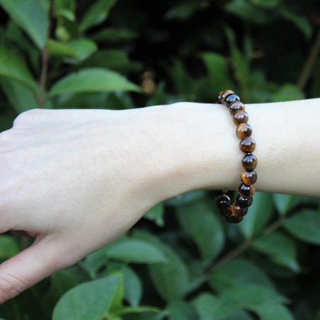 Tiger's Eyes Bracelet Sphere 8mm High Quality Crystal Healing Stone Leo Zodiac-6