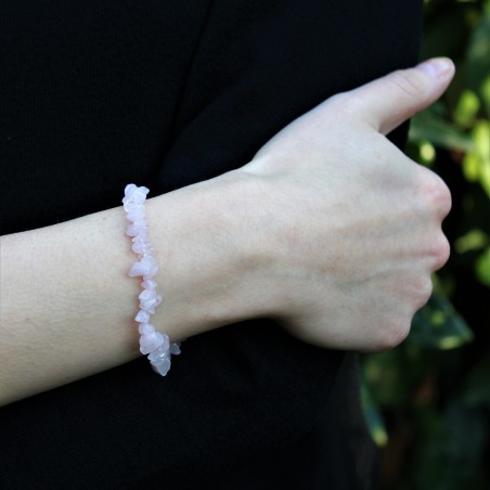 Pulsera Chip de CUARZO ROSA Minerales Cristaloterapia Regalo Zen A+-4