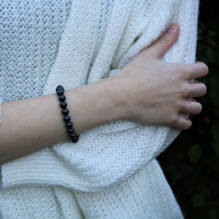 Bracelet in Shungite Jewels 8mm Unisex Hematite Bracelet Mineral Chakra Reiki-4