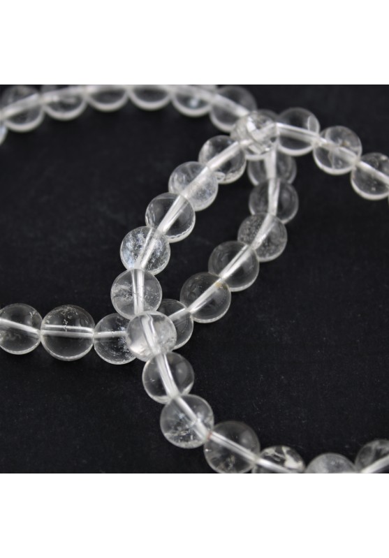 Bracelet in Hyaline Quartz Spherical Bead 8 mm Unisex Jewels MINERALS A+-1