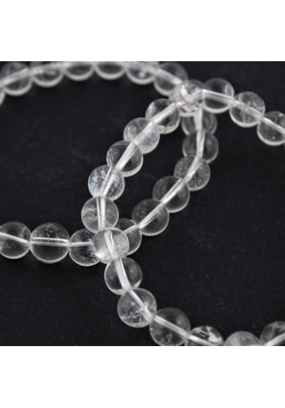 Bracelet in Hyaline Quartz Spherical Bead Unisex - Hyaline Quartz Bracelet-1