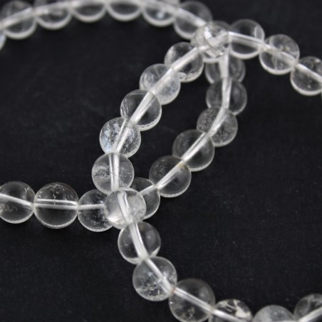Bracelet in Hyaline Quartz Spherical Bead Unisex - Hyaline Quartz Bracelet-1