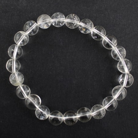 Bracelet in Hyaline Quartz Spherical Bead Unisex - Hyaline Quartz Bracelet-2