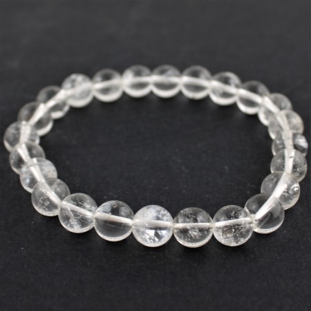 Bracelet in Hyaline Quartz Spherical Bead Unisex - Hyaline Quartz Bracelet-3
