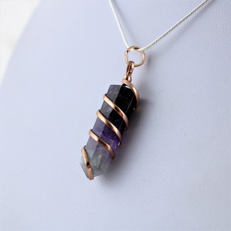 AMETISTA URUGUAY EXTRA! CIONDOLO Goccia - PESCI ARIETE Pendente Collana Charm-2
