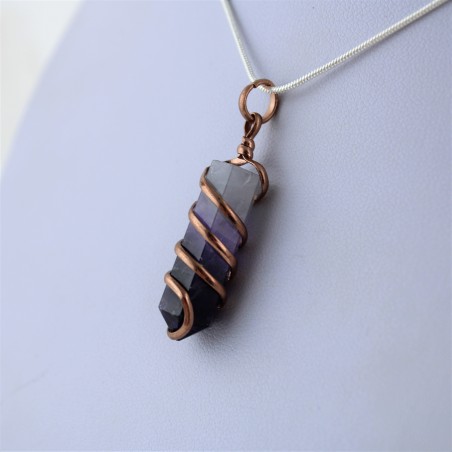 AMETISTA URUGUAY EXTRA! CIONDOLO Goccia - PESCI ARIETE Pendente Collana Charm-5