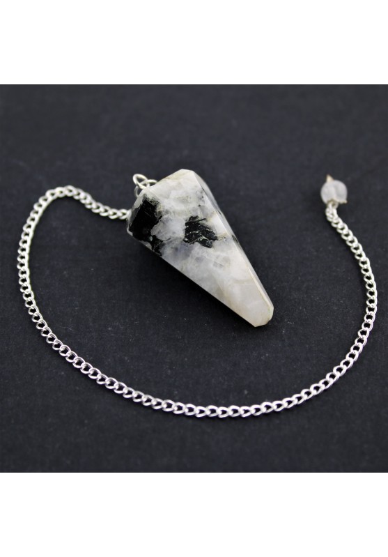 Professional Pendulum in White LABRADORITE Pendulum with Meditation Crystals-2