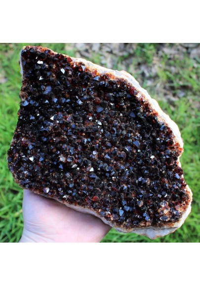 DRUSA QUARZO CITRINO GREZZO Minerale Cristalli Punta Chakra Qualità Geode A+-1