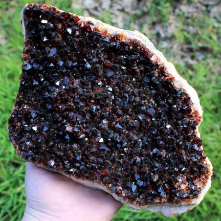 DRUSA QUARZO CITRINO GREZZO Minerale Cristalli Punta Chakra Qualità Geode A+-1