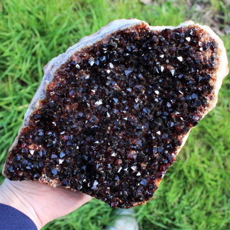 DRUSA QUARZO CITRINO GREZZO Minerale Cristalli Punta Chakra Qualità Geode A+-3