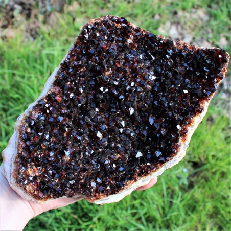 DRUSA QUARZO CITRINO GREZZO Minerale Cristalli Punta Chakra Qualità Geode A+-2