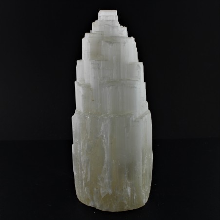 Lampada a TORRE in Selenite Grezza di Alta Qualità - Minerali Arredamento Casa-1