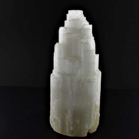 Lampada a TORRE in Selenite Grezza di Alta Qualità - Minerali Arredamento Casa-3