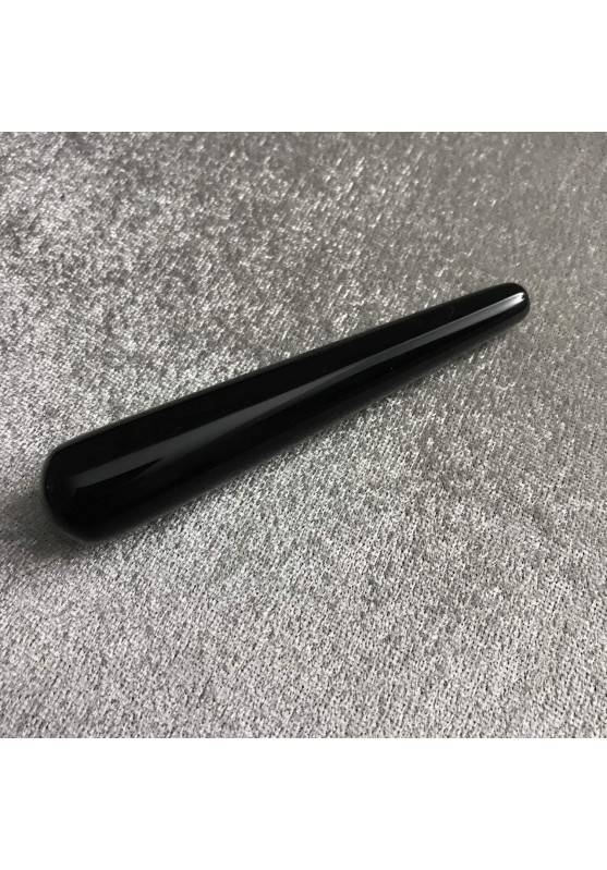 PROFESSIONAL Massage Stone Silver Obsidian Cylinder Crystal Healing Chakra-1