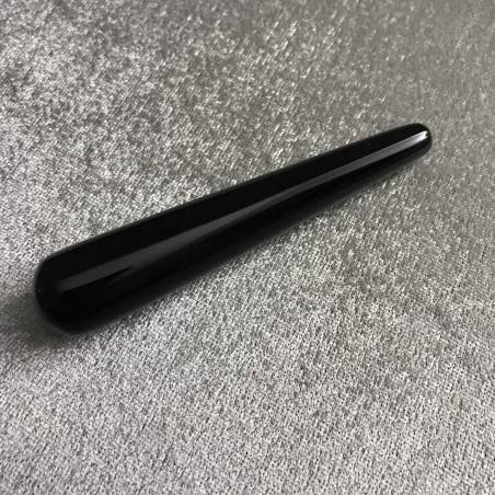 PROFESSIONAL Massage Stone Silver Obsidian Cylinder Crystal Healing Chakra-1