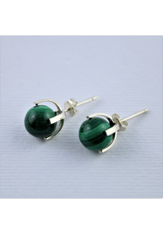 Boucles d'oreilles à tige en Malachite de haute qualité Bijoux de chakra vert de guérison en cristal-1