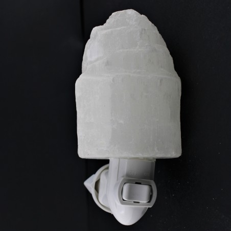 Night light in rough SELENITE angel stone crystal therapy decoration reiki zen-1