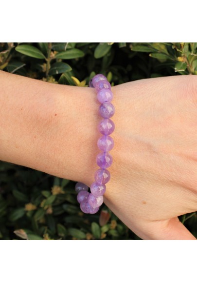 Bracciale in Sfere di AMETISTA Braccialetto Cristalloterapia Chakra Gioielli-1