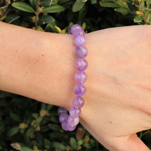 Bracciale in Sfere di AMETISTA Braccialetto Cristalloterapia Chakra Gioielli-1