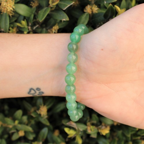 Pulsera de esferas de aventurina verde Pulsera de joyería de chakra de terapia de cristal-1