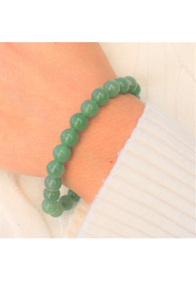 Pulsera de esferas de aventurina verde Pulsera de joyería de chakra de terapia de cristal-2