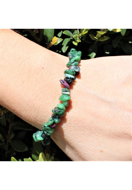 Bracciale Anyolite Ruby Zoisite Rubino Chips Braccialetto Cristalloterapia Reiki-2