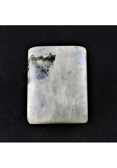 Cabochon White Labradorite Rectangle Rainbow Moonstone Macrame Chakra Pendant-1