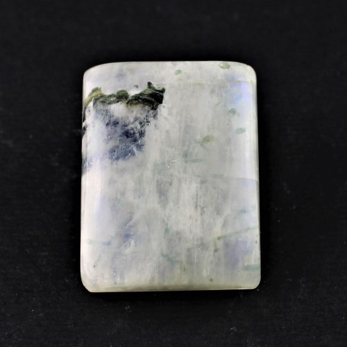 Cabochon White Labradorite Rectangle Rainbow Moonstone Macrame Chakra Pendant-1