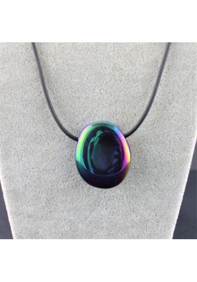 Drop Pendant Aqua Aura Gold Titanium Tumbled Minerals Crystal Reiki Chakra-1