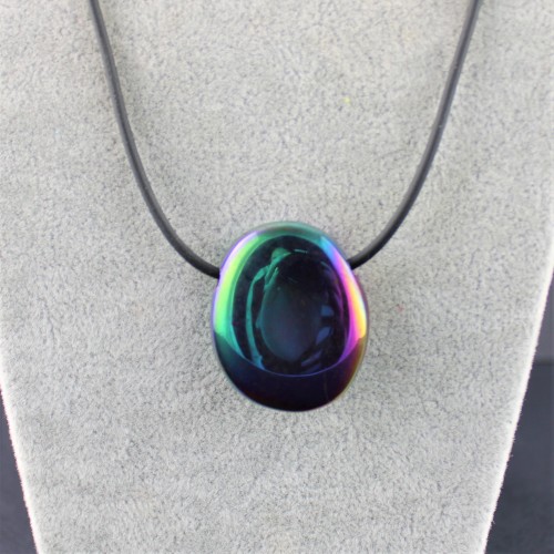 Drop Pendant Aqua Aura Gold Titanium Tumbled Minerals Crystal Reiki Chakra-1