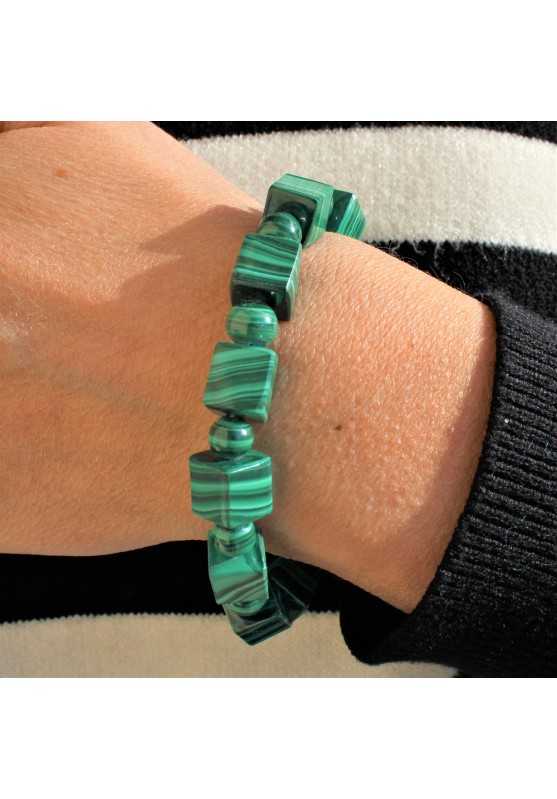 Bracelet Malachite cubes spheres Bracelet Crystal therapy Chakra jewelry-1