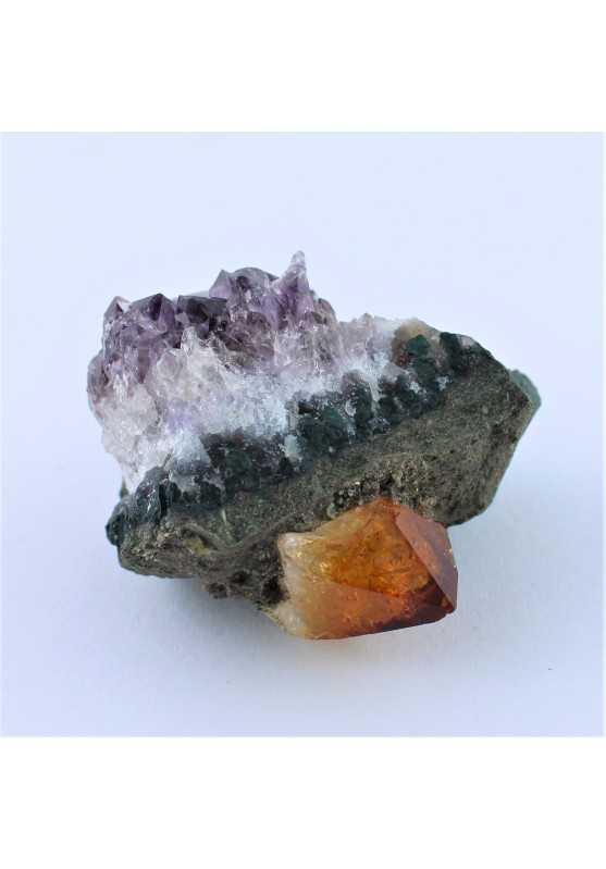 Double Druze of Amethyst and Citrine Quartz Crystal therapy Collecting Double-1