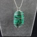 LARGE MALACHITE Pendant Hand Made on SILVER Plated Spiral A+-2