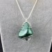 LARGE MALACHITE Pendant Hand Made on SILVER Plated Spiral A+-3