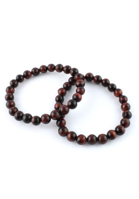 Braccialetto Sfere Occhio di Bue 8 mm Cristalloterapia Radicamento Chakra Zen-1