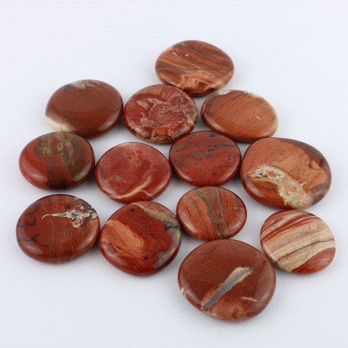 Palmstone en JASPE ROUGE Bréchique Objets de collection de thérapie par les cristaux de chakra-1