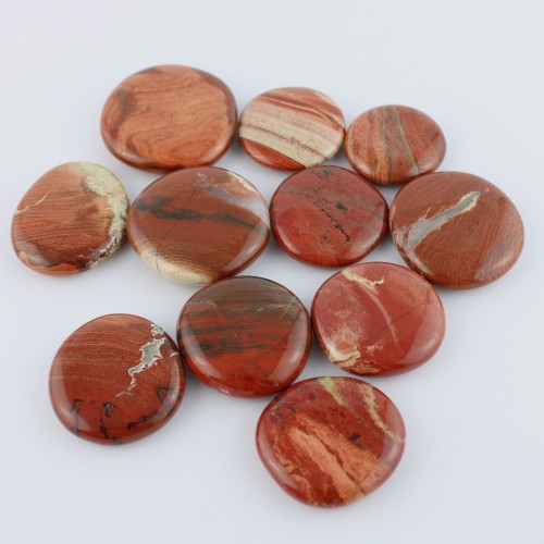 Palmstone en JASPE ROUGE Bréchique Objets de collection de thérapie par les cristaux de chakra-2
