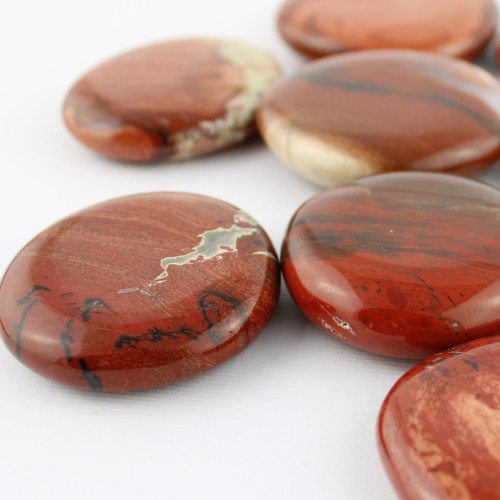 Palmstone en JASPE ROUGE Bréchique Objets de collection de thérapie par les cristaux de chakra-3