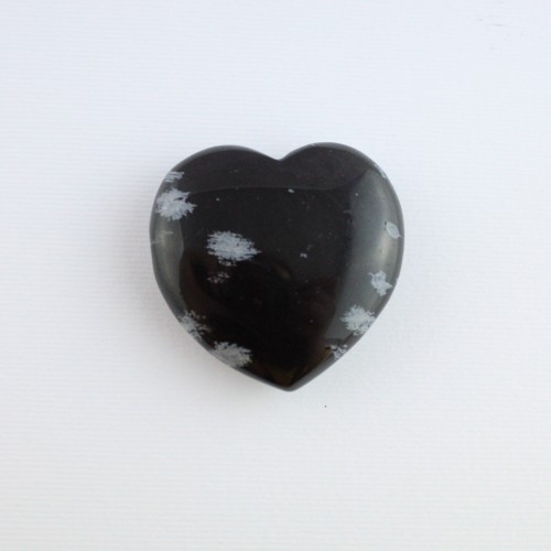 Cœur dans Obsidienne flocon de neige Massage Amour Cristal thérapie Chakra Reiki