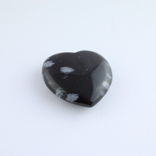 Cœur dans Obsidienne flocon de neige Massage Amour Cristal thérapie Chakra Reiki