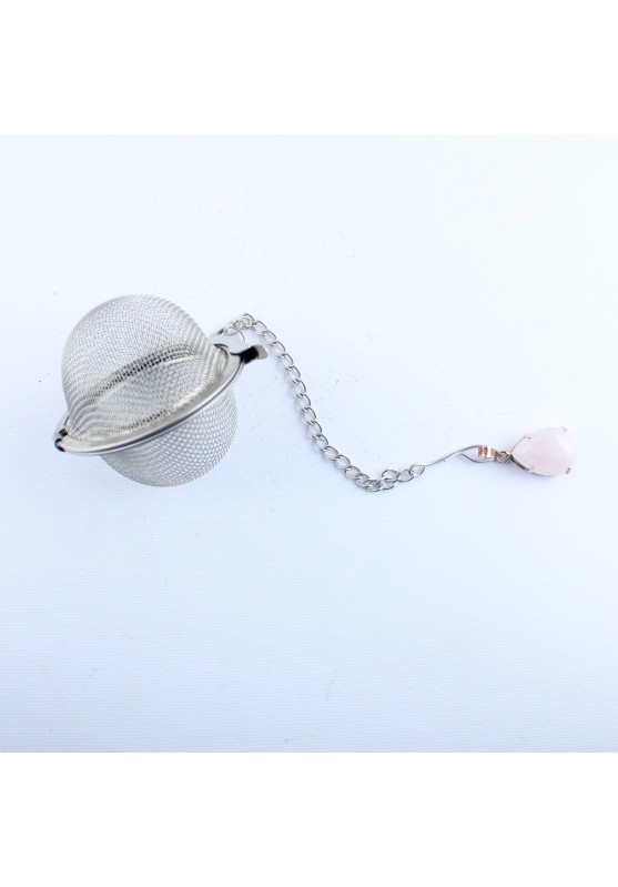 Filter for Tea and Herbal Tea with Extra ROSE QUARTZ Drop Pendant-2