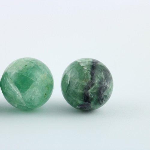 Sphere of Mixed Green Purple Fluorite 3 cm Crystal Mineral Stone Ball