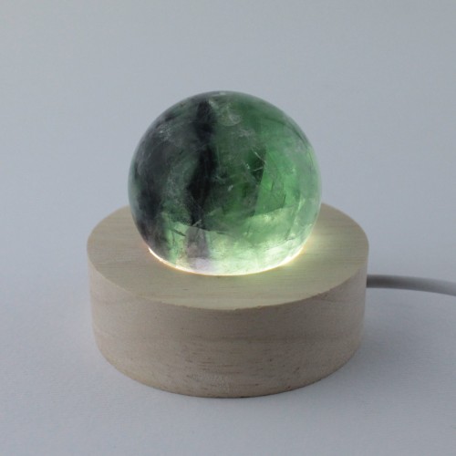 Sphere of Mixed Green Purple Fluorite 3 cm Crystal Mineral Stone Ball