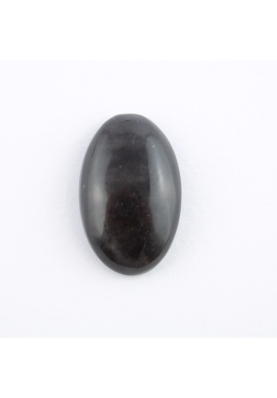 Cabujon Oval obsidiana de plata Plata caído Macramé joyas bonito colgante