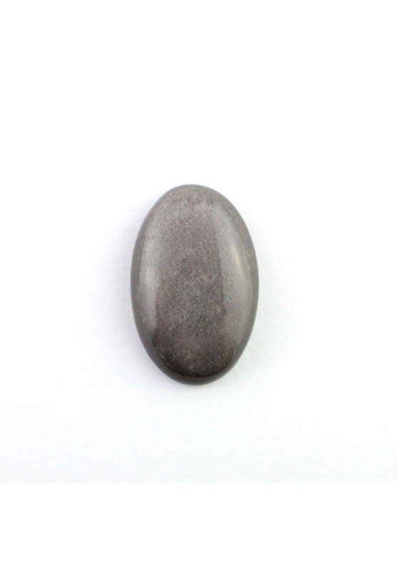 Cabujón Obsidiana Plata Ovalado 2,8x1,8 cm Plata Macramé Joyería Zen