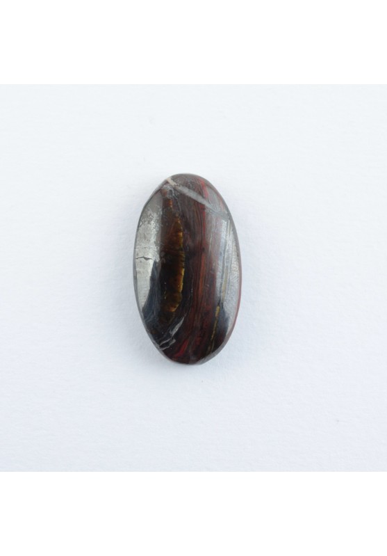 Cabochon Ovale TIGRE di FERRO 2,9x1,6cm Occhio di Tigre + Ematite + Diaspro Gioielli Macramè Artigianato-1