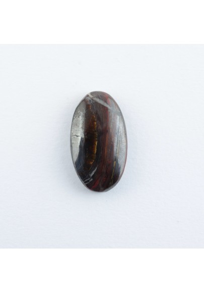 Cabochon Ovale TIGRE di FERRO 2,9x1,6cm Occhio di Tigre + Ematite + Diaspro Gioielli Macramè Artigianato-1