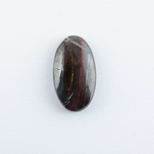 Cabochon Ovale TIGRE di FERRO 2,9x1,6cm Occhio di Tigre + Ematite + Diaspro Gioielli Macramè Artigianato-1