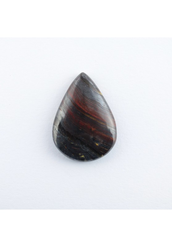 Cabochon Goccia TIGRE di FERRO Occhio di Tigre + Ematite + Diaspro Gioielli Macramè Artigianato-1